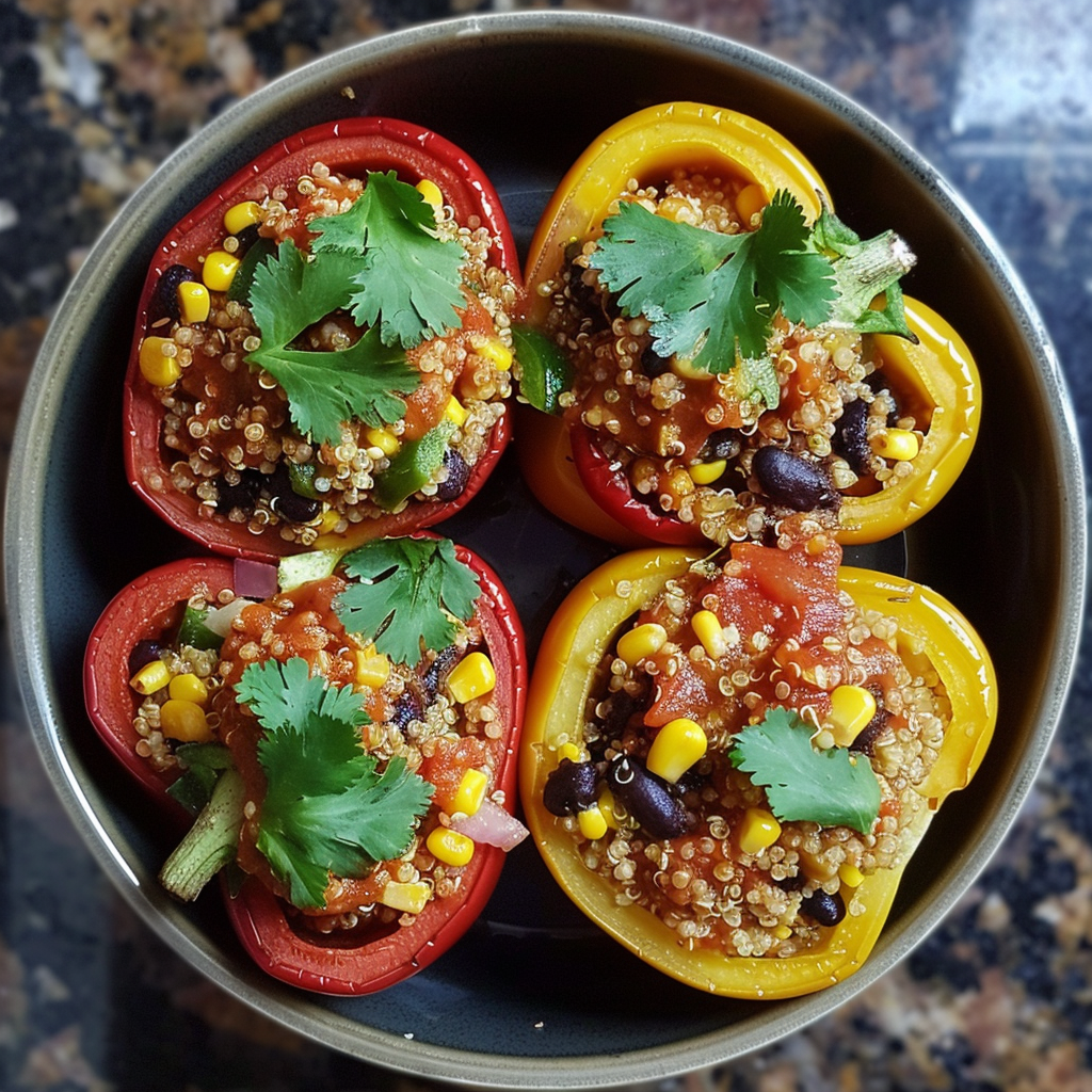 Protein-Packed Quinoa & Black Bean Fiesta Peppers